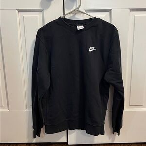 Men’s S Nike Black Crewneck Sweatshirt with White Swoosh